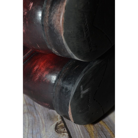 Cody James Black Boots Mens 10.5 cherry black Leather Western Pull On Round Toe - Picture 9 of 12